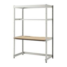 コモンファニチャー　CUC-127GKHN-WD　シェルフデスク 棚なしタイプ 単体 木目天板　W1200×D700×H1800［ホワイトグレー×オークライト］