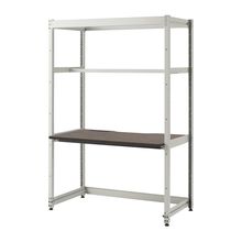 コモンファニチャー　CUC-127GKHN-WN　シェルフデスク 棚なしタイプ 単体 木目天板　W1200×D700×H1800［ホワイトグレー×ノルディックバーチ］