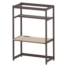 コモンファニチャー　CUC-127GNH3-HE　シェルフデスク 棚付タイプ 単体 樹脂エッジ　W1200×D700×H1800［ブラウン×ベージュ］