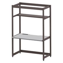 コモンファニチャー　CUC-127GNH3-HF　シェルフデスク 棚付タイプ 単体 樹脂エッジ　W1200×D700×H1800［ブラウン×ライトグレー］