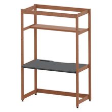 コモンファニチャー　CUC-127GNH3-RC　シェルフデスク 棚付タイプ 単体 樹脂エッジ　W1200×D700×H1800［オレンジ×ダークグレー］