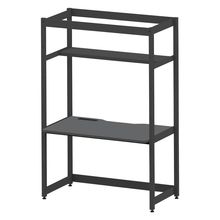 コモンファニチャー　CUC-127GNH3-TC　シェルフデスク 棚付タイプ 単体 樹脂エッジ　W1200×D700×H1800［ブラック×ダークグレー］