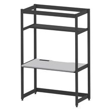 コモンファニチャー　CUC-127GNH3-TF　シェルフデスク 棚付タイプ 単体 樹脂エッジ　W1200×D700×H1800［ブラック×ライトグレー］