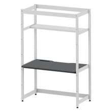 コモンファニチャー　CUC-127GNH3-WC　シェルフデスク 棚付タイプ 単体 樹脂エッジ　W1200×D700×H1800［ホワイトグレー×ダークグレー］