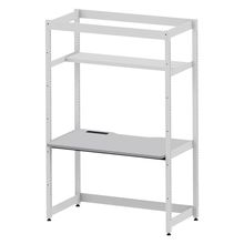 コモンファニチャー　CUC-127GNH3-WF　シェルフデスク 棚付タイプ 単体 樹脂エッジ　W1200×D700×H1800［ホワイトグレー×ライトグレー］