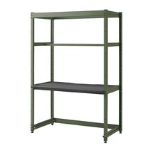 コモンファニチャー　CUC-127GNHN-QC　シェルフデスク 棚なしタイプ 単体 樹脂エッジ　W1200×D700×H1800［グリーン×ダークグレー］