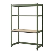 コモンファニチャー　CUC-127GNHN-QE　シェルフデスク 棚なしタイプ 単体 樹脂エッジ　W1200×D700×H1800［グリーン×ベージュ］