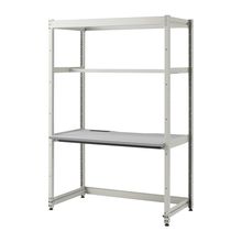 コモンファニチャー　CUC-127GNHN-WF　シェルフデスク 棚なしタイプ 単体 樹脂エッジ　W1200×D700×H1800［ホワイトグレー×ライトグレー］