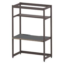 コモンファニチャー　CUC-127GWH3-HC　シェルフデスク 棚付タイプ 単体　W1200×D700×H1800［ブラウン×ダークグレー］