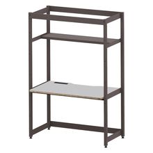 コモンファニチャー　CUC-127GWH3-HF　シェルフデスク 棚付タイプ 単体　W1200×D700×H1800［ブラウン×ライトグレー］