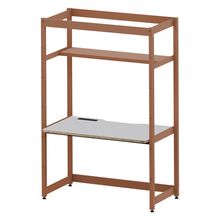 コモンファニチャー　CUC-127GWH3-RF　シェルフデスク 棚付タイプ 単体　W1200×D700×H1800［オレンジ×ライトグレー］