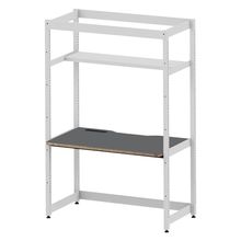 コモンファニチャー　CUC-127GWH3-WC　シェルフデスク 棚付タイプ 単体　W1200×D700×H1800［ホワイトグレー×ダークグレー］