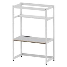 コモンファニチャー　CUC-127GWH3-WF　シェルフデスク 棚付タイプ 単体　W1200×D700×H1800［ホワイトグレー×ライトグレー］