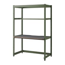 コモンファニチャー　CUC-127GWHN-QC　シェルフデスク 棚なしタイプ 単体　W1200×D700×H1800［グリーン×ダークグレー］