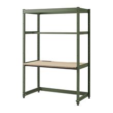 コモンファニチャー　CUC-127GWHN-QE　シェルフデスク 棚なしタイプ 単体　W1200×D700×H1800［グリーン×ベージュ］