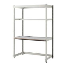 コモンファニチャー　CUC-127GWHN-WF　シェルフデスク 棚なしタイプ 単体　W1200×D700×H1800［ホワイトグレー×ライトグレー］