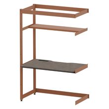 コモンファニチャー　CUC-127TKH3-RN　シェルフデスク 棚付タイプ 連増 木目天板　W1200×D700×H1800［オレンジ×ノルディックバーチ］