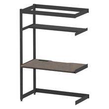 コモンファニチャー　CUC-127TKH3-TN　シェルフデスク 棚付タイプ 連増 木目天板　W1200×D700×H1800［ブラック×ノルディックバーチ］