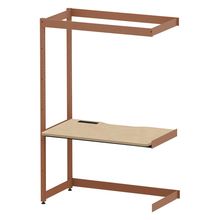 コモンファニチャー　CUC-127TKHN-RD　シェルフデスク 棚なしタイプ 連増 木目天板　W1200×D700×H1800［オレンジ×オークライト］