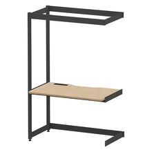 コモンファニチャー　CUC-127TKHN-TD　シェルフデスク 棚なしタイプ 連増 木目天板　W1200×D700×H1800［ブラック×オークライト］