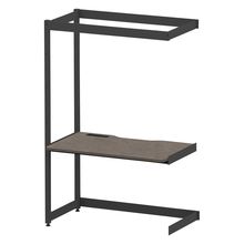 コモンファニチャー　CUC-127TKHN-TN　シェルフデスク 棚なしタイプ 連増 木目天板　W1200×D700×H1800［ブラック×ノルディックバーチ］