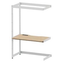 コモンファニチャー　CUC-127TKHN-WD　シェルフデスク 棚なしタイプ 連増 木目天板　W1200×D700×H1800［ホワイトグレー×オークライト］