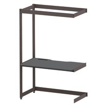 コモンファニチャー　CUC-127TNHN-HC　シェルフデスク 棚なしタイプ 連増 樹脂エッジ　W1200×D700×H1800［ブラウン×ダークグレー］