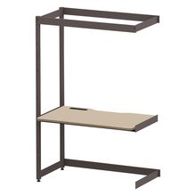 コモンファニチャー　CUC-127TNHN-HE　シェルフデスク 棚なしタイプ 連増 樹脂エッジ　W1200×D700×H1800［ブラウン×ベージュ］