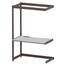 コモンファニチャー　CUC-127TNHN-HF　シェルフデスク 棚なしタイプ 連増 樹脂エッジ　W1200×D700×H1800［ブラウン×ライトグレー］