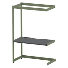 コモンファニチャー　CUC-127TNHN-QC　シェルフデスク 棚なしタイプ 連増 樹脂エッジ　W1200×D700×H1800［グリーン×ダークグレー］