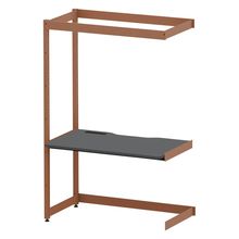 コモンファニチャー　CUC-127TNHN-RC　シェルフデスク 棚なしタイプ 連増 樹脂エッジ　W1200×D700×H1800［オレンジ×ダークグレー］