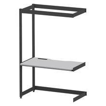 コモンファニチャー　CUC-127TNHN-TF　シェルフデスク 棚なしタイプ 連増 樹脂エッジ　W1200×D700×H1800［ブラック×ライトグレー］