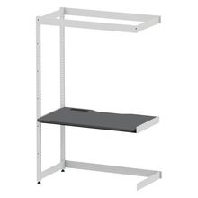 コモンファニチャー　CUC-127TNHN-WC　シェルフデスク 棚なしタイプ 連増 樹脂エッジ　W1200×D700×H1800［ホワイトグレー×ダークグレー］