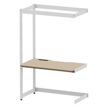 コモンファニチャー　CUC-127TNHN-WE　シェルフデスク 棚なしタイプ 連増 樹脂エッジ　W1200×D700×H1800［ホワイトグレー×ベージュ］