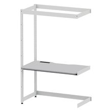 コモンファニチャー　CUC-127TNHN-WF　シェルフデスク 棚なしタイプ 連増 樹脂エッジ　W1200×D700×H1800［ホワイトグレー×ライトグレー］