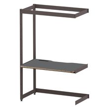 コモンファニチャー　CUC-127TWHN-HC　シェルフデスク 棚なしタイプ 連増　W1200×D700×H1800［ブラウン×ダークグレー］