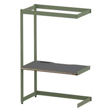 コモンファニチャー　CUC-127TWHN-QC　シェルフデスク 棚なしタイプ 連増　W1200×D700×H1800［グリーン×ダークグレー］