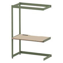 コモンファニチャー　CUC-127TWHN-QE　シェルフデスク 棚なしタイプ 連増　W1200×D700×H1800［グリーン×ベージュ］