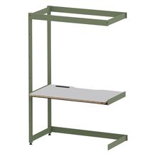 コモンファニチャー　CUC-127TWHN-QF　シェルフデスク 棚なしタイプ 連増　W1200×D700×H1800［グリーン×ライトグレー］