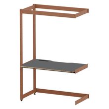 コモンファニチャー　CUC-127TWHN-RC　シェルフデスク 棚なしタイプ 連増　W1200×D700×H1800［オレンジ×ダークグレー］