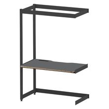 コモンファニチャー　CUC-127TWHN-TC　シェルフデスク 棚なしタイプ 連増　W1200×D700×H1800［ブラック×ダークグレー］