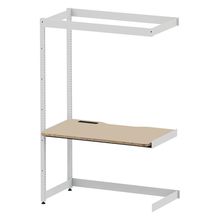 コモンファニチャー　CUC-127TWHN-WE　シェルフデスク 棚なしタイプ 連増　W1200×D700×H1800［ホワイトグレー×ベージュ］