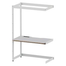 コモンファニチャー　CUC-127TWHN-WF　シェルフデスク 棚なしタイプ 連増　W1200×D700×H1800［ホワイトグレー×ライトグレー］