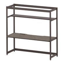 コモンファニチャー　CUC-187GKH3-HN　シェルフデスク 棚付タイプ 単体 木目天板　W1800×D700×H1800［ブラウン×ノルディックバーチ］