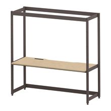 コモンファニチャー　CUC-187GKHN-HD　シェルフデスク 棚なしタイプ 単体 木目天板　W1800×D700×H1800［ブラウン×オークライト］