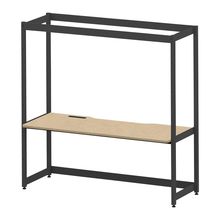 コモンファニチャー　CUC-187GKHN-TD　シェルフデスク 棚なしタイプ 単体 木目天板　W1800×D700×H1800［ブラック×オークライト］