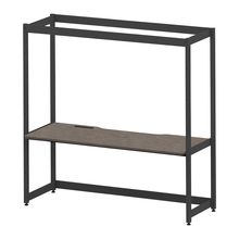 コモンファニチャー　CUC-187GKHN-TN　シェルフデスク 棚なしタイプ 単体 木目天板　W1800×D700×H1800［ブラック×ノルディックバーチ］