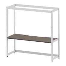 コモンファニチャー　CUC-187GKHN-WN　シェルフデスク 棚なしタイプ 単体 木目天板　W1800×D700×H1800［ホワイトグレー×ノルディックバーチ］