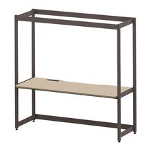 コモンファニチャー　CUC-187GNHN-HE　シェルフデスク 棚なしタイプ 単体 樹脂エッジ　W1800×D700×H1800［ブラウン×ベージュ］