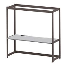 コモンファニチャー　CUC-187GNHN-HF　シェルフデスク 棚なしタイプ 単体 樹脂エッジ　W1800×D700×H1800［ブラウン×ライトグレー］